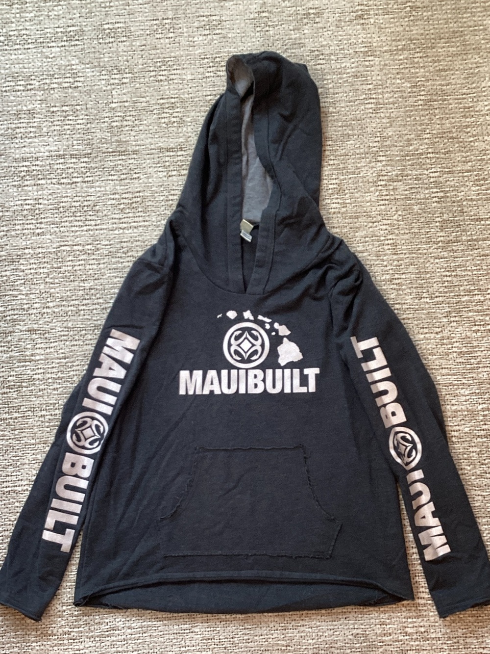 MauiBuilt Girls' Black Logo Hoodie